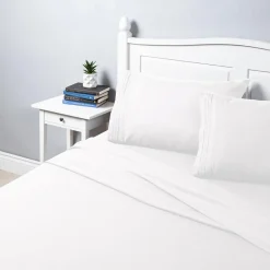 Hotel & Home Ultra-Soft Microfiber Queen Sheet - Set of 4 (White)
