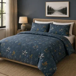 Hotel & Home 'Yellow Lilies' Microfiber Duvet Cover 3pc King
