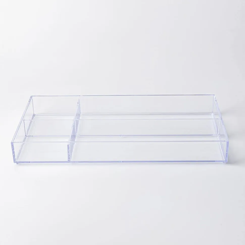 iDesign Clarity '4-Section' Cosmetic & Vanity Organizer 16"x8"x2"