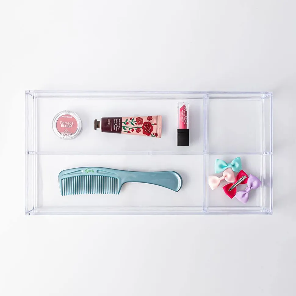iDesign Clarity '4-Section' Cosmetic & Vanity Organizer 16"x8"x2"