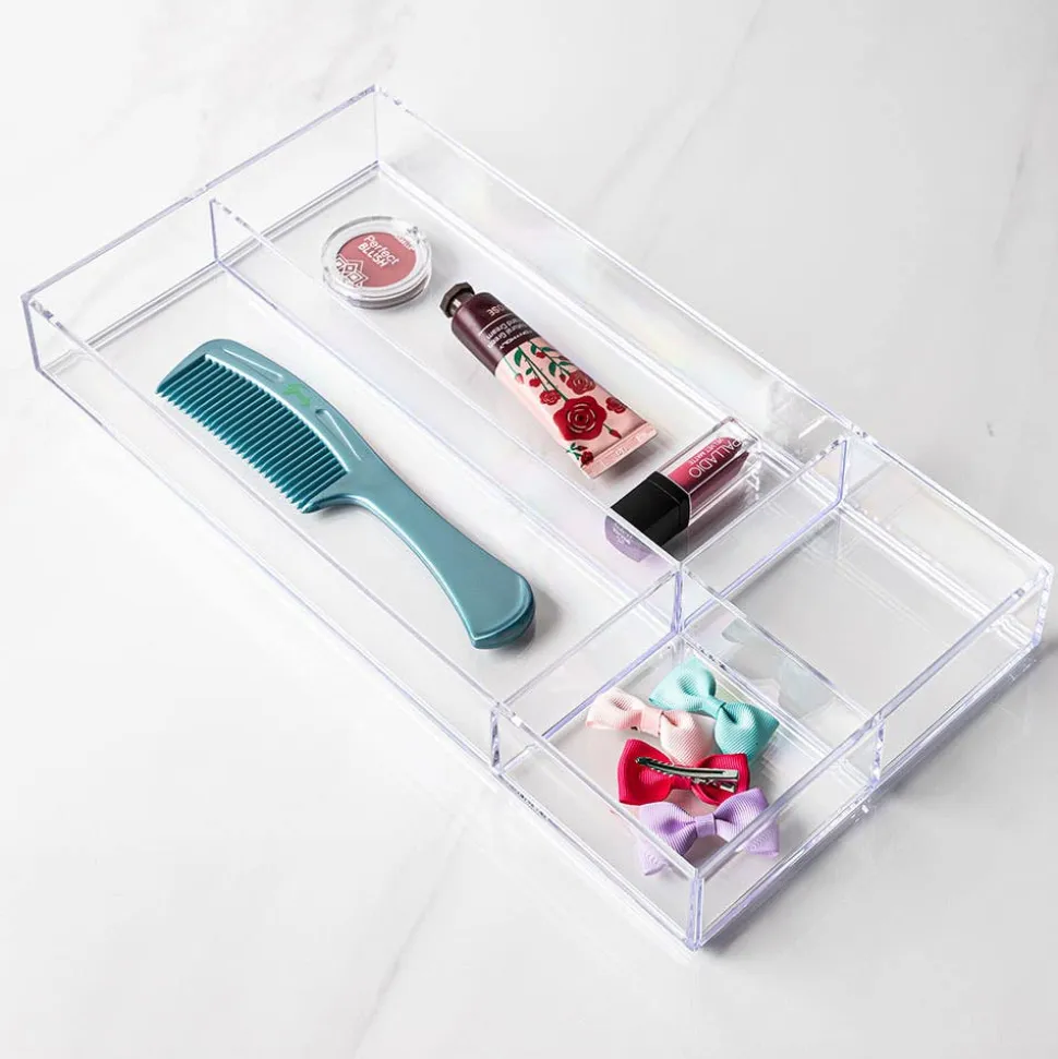 iDesign Clarity '4-Section' Cosmetic & Vanity Organizer 16"x8"x2"