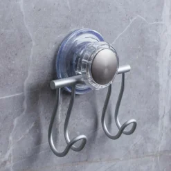 iDesign Metro Turn N Lock Double Hook (Aluminum)