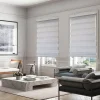 ITY Olivia Stone Cordless Polyester Day-Night Blind 18"x84" (White)