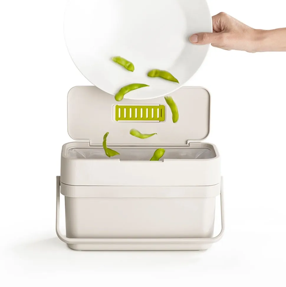 Joseph Joseph Compo Plastic Compost Bin-Pail (White/Green)