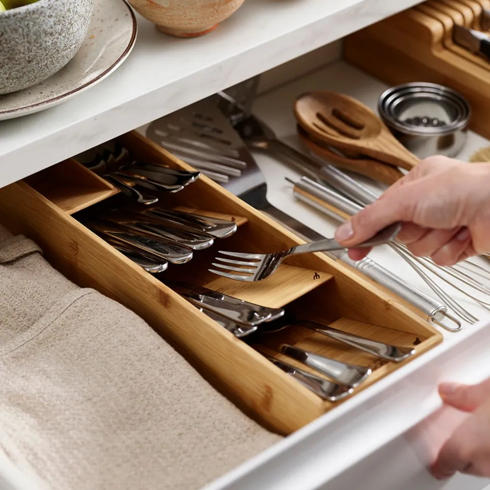 Joseph Joseph DrawerStore Bamboo Cutlery Organizer 15.8x4.7x2.4"