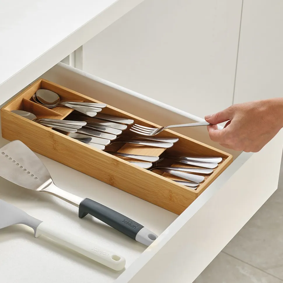 Joseph Joseph DrawerStore Bamboo Cutlery Organizer 15.8x4.7x2.4"
