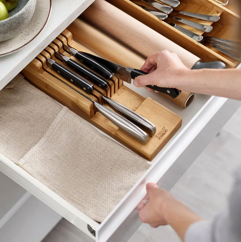 Joseph Joseph Drawerstore 2-Tier Bamboo Knife Organizer 15.8x3.3x4.5"
