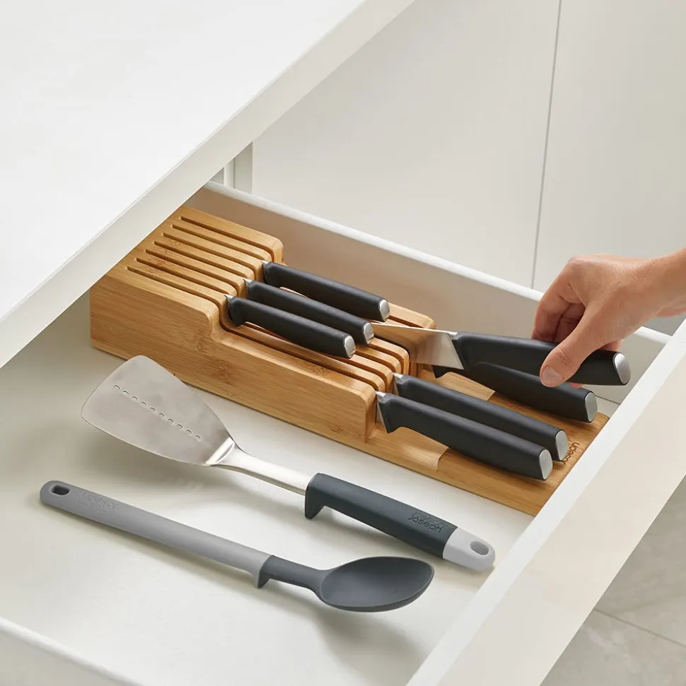 Joseph Joseph Drawerstore 2-Tier Bamboo Knife Organizer 15.8x3.3x4.5"
