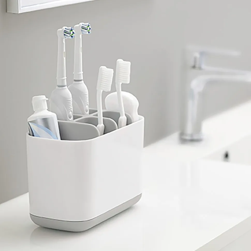 Joseph Joseph Smart Bath Toothbrush Holder Caddy (White/Grey)