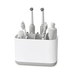 Joseph Joseph Smart Bath Toothbrush Holder Caddy (White/Grey)