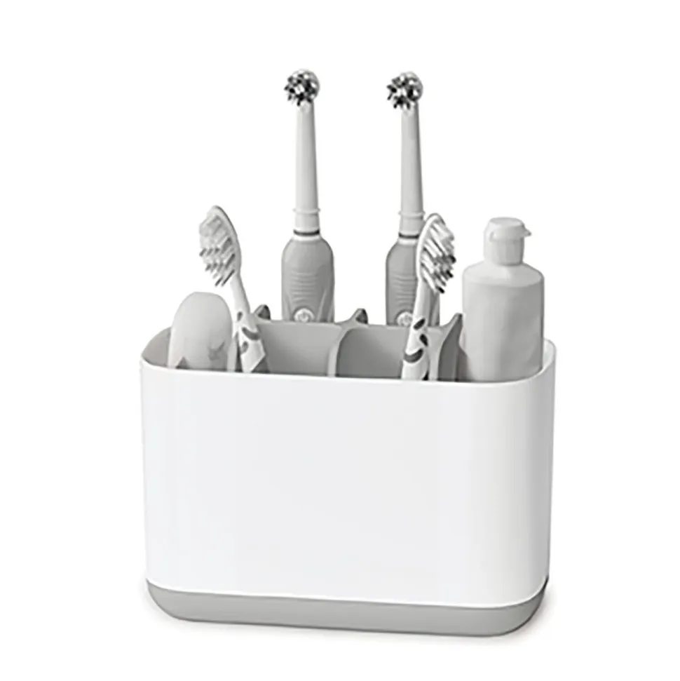 Joseph Joseph Smart Bath Toothbrush Holder Caddy (White/Grey)