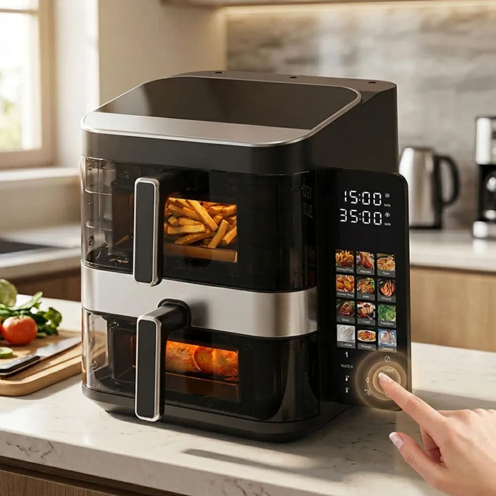 JS Gourmet Digital Touch Air Fryer (Stainless Steel)