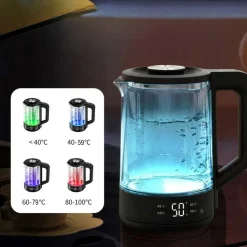 JS Gourmet Digital Wifi Glass Kettle (Black)