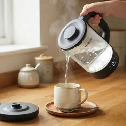 JS Gourmet Digital Wifi Glass Kettle (Black)
