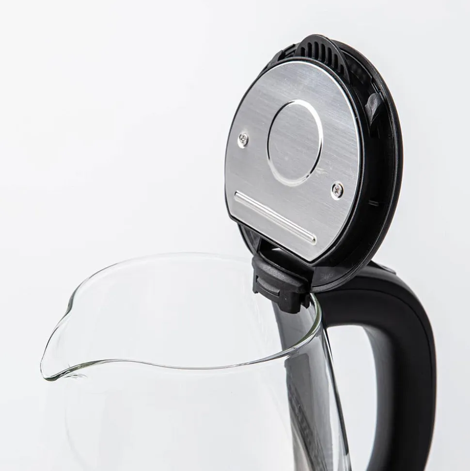 JS Gourmet Electric Glass Kettle (Stainless Steel)