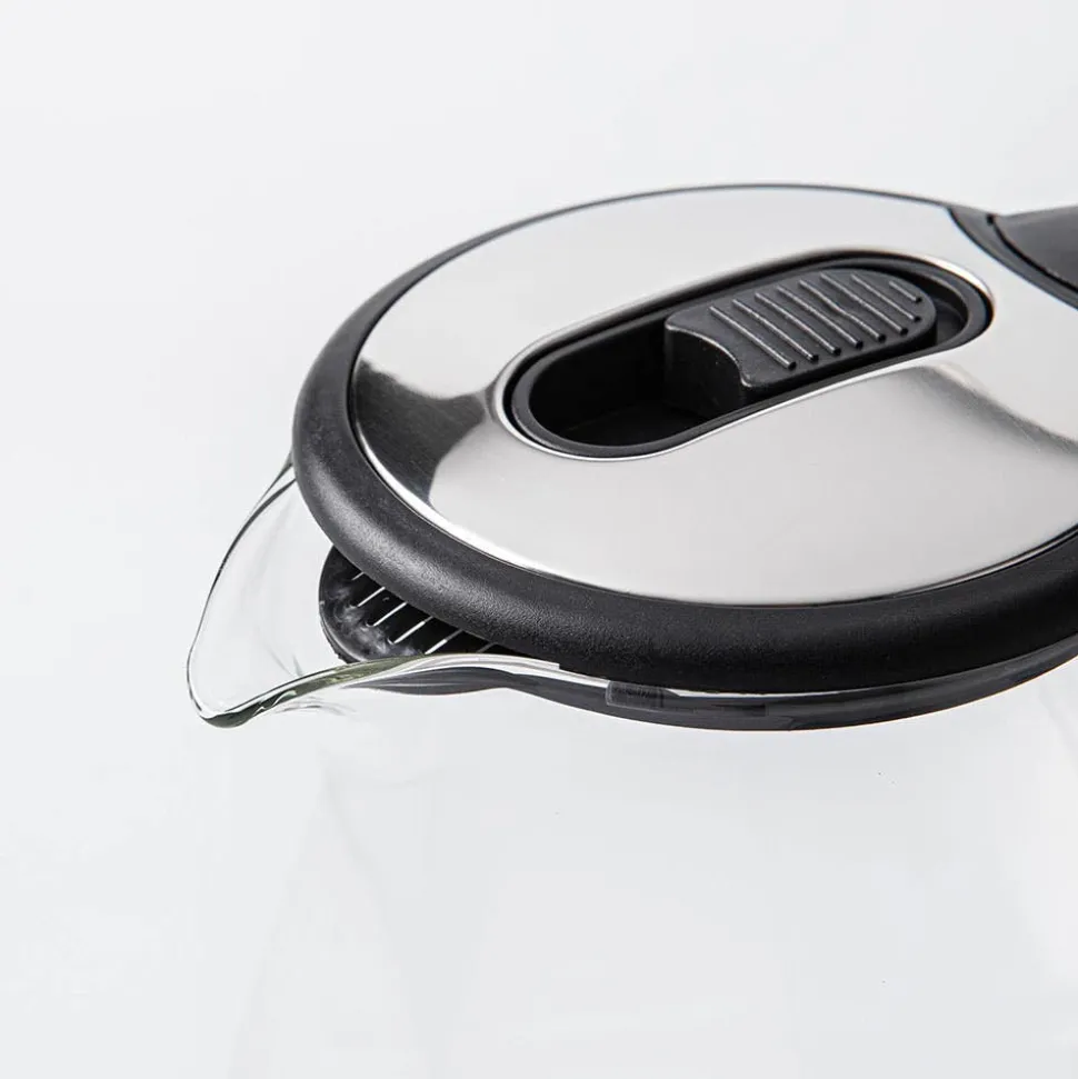 JS Gourmet Electric Glass Kettle (Stainless Steel)