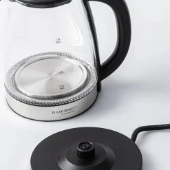 JS Gourmet Electric Glass Kettle (Stainless Steel)