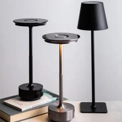 JS Maison Lucie Modern LED Touch Lamp (Black)