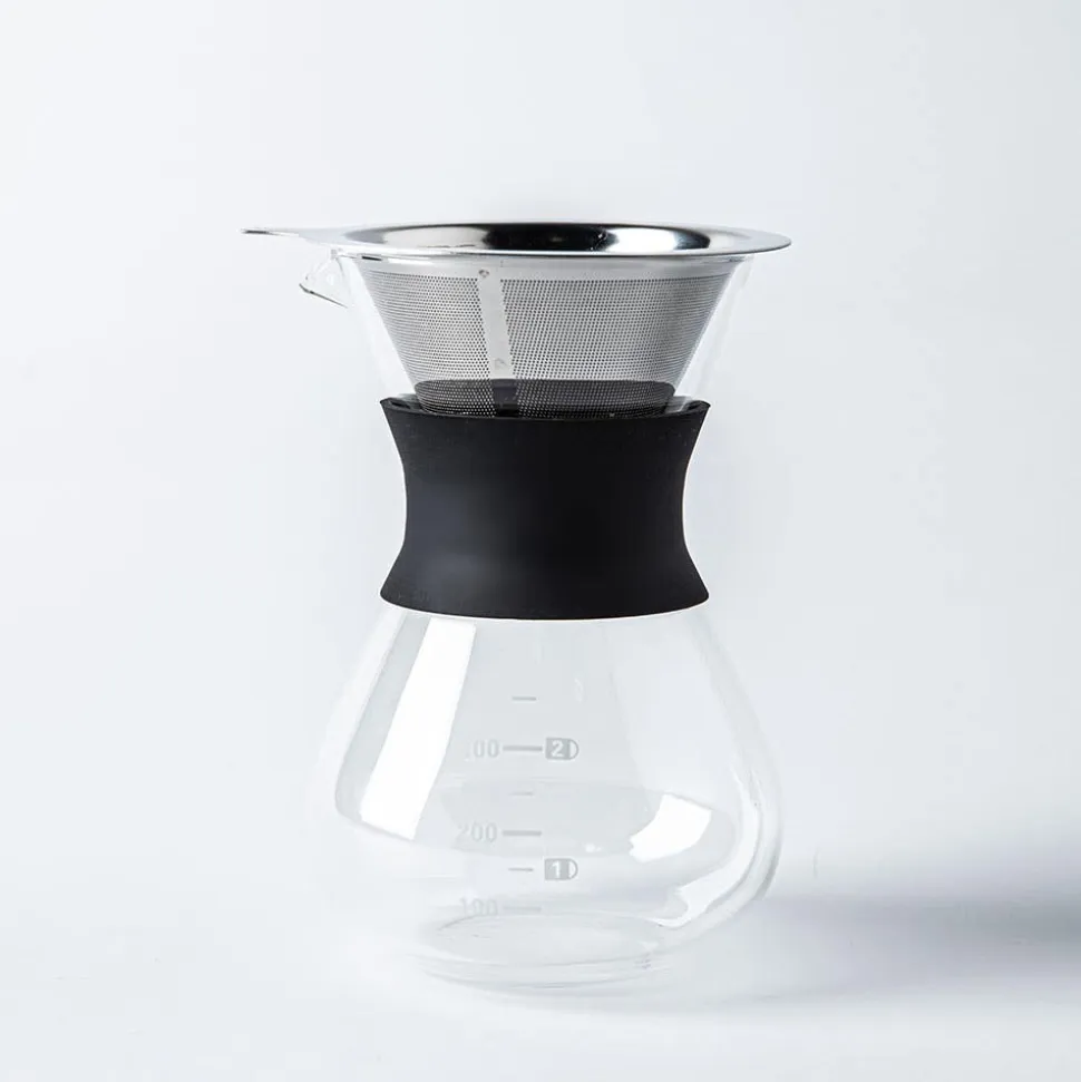 Keittiö Aurelia Pour Over Coffee Pot with Filter (Black/Clear)
