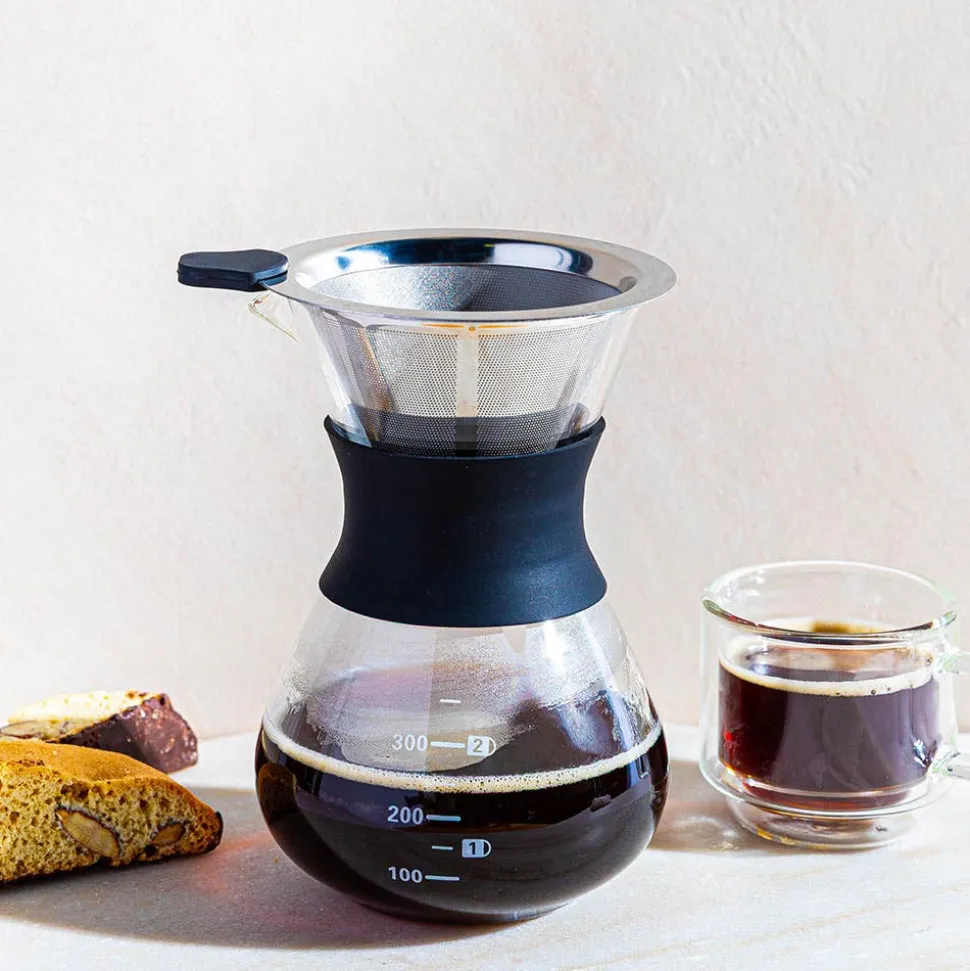 Keittiö Aurelia Pour Over Coffee Pot with Filter (Black/Clear)