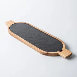 Keittiö Essentials Oval Serving Board (Black/Wood)