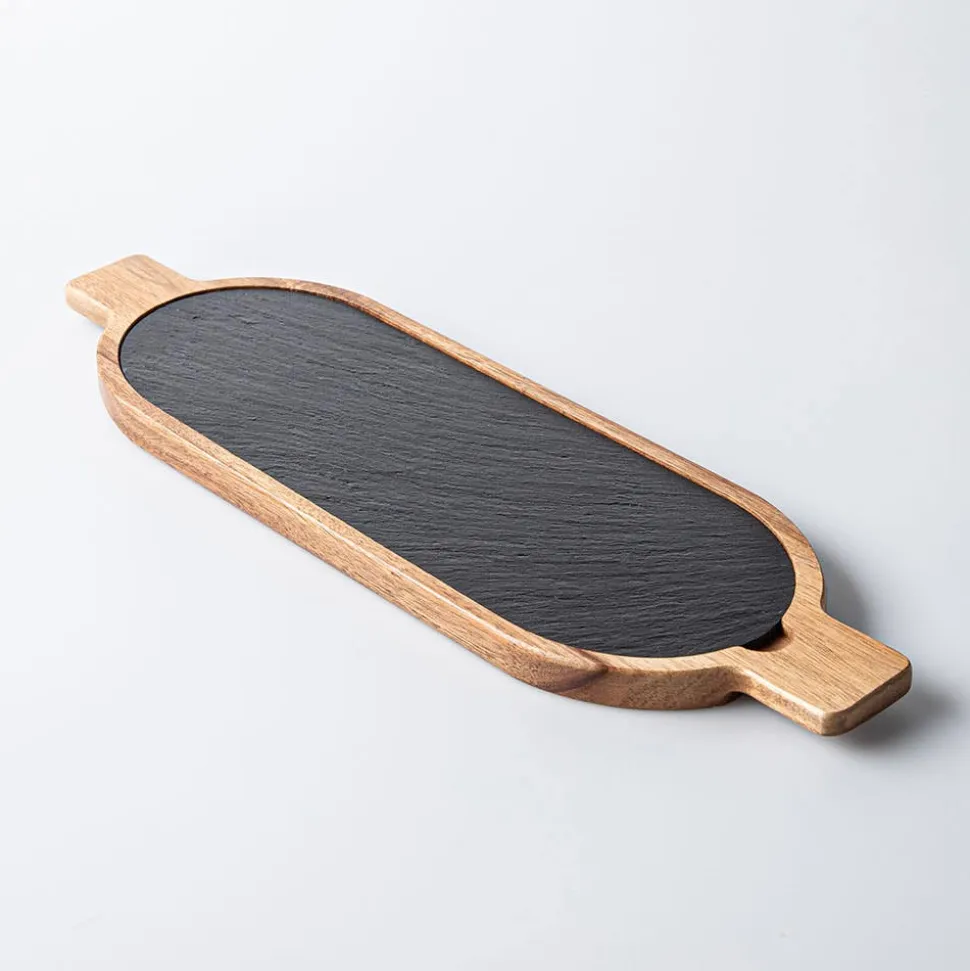 Keittiö Essentials Oval Serving Board (Black/Wood)