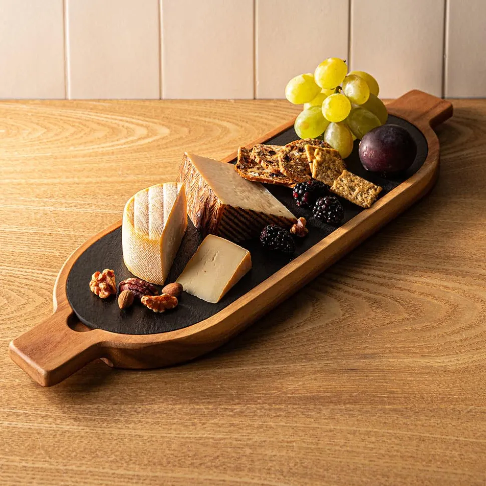 Keittiö Essentials Oval Serving Board (Black/Wood)