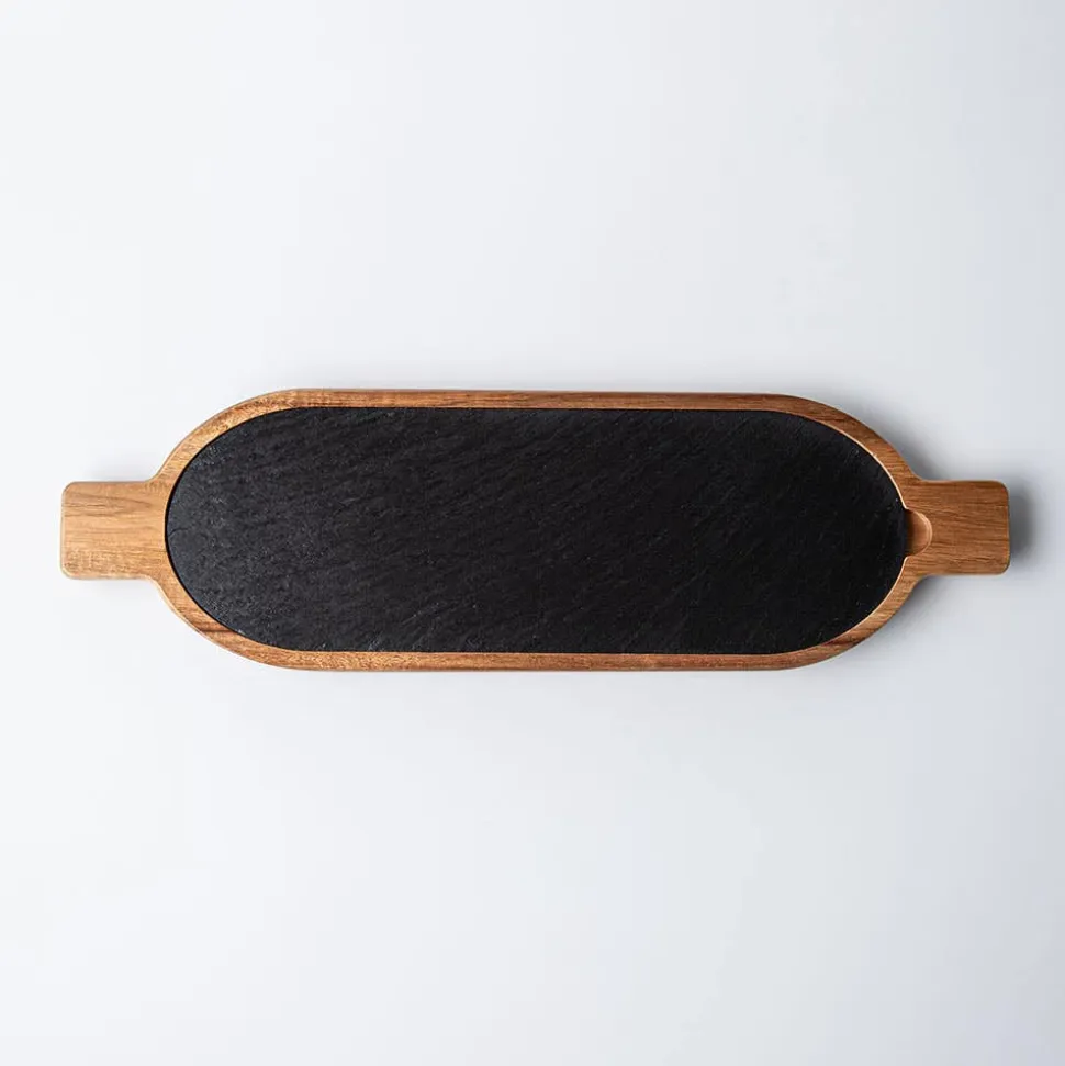 Keittiö Essentials Oval Serving Board (Black/Wood)