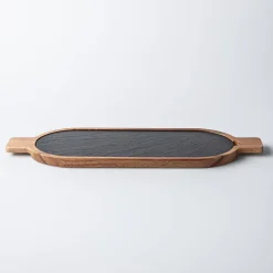 Keittiö Essentials Oval Serving Board (Black/Wood)