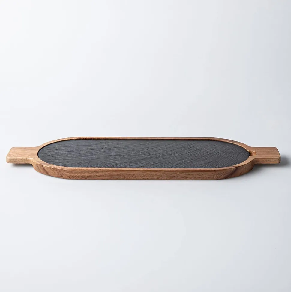 Keittiö Essentials Oval Serving Board (Black/Wood)