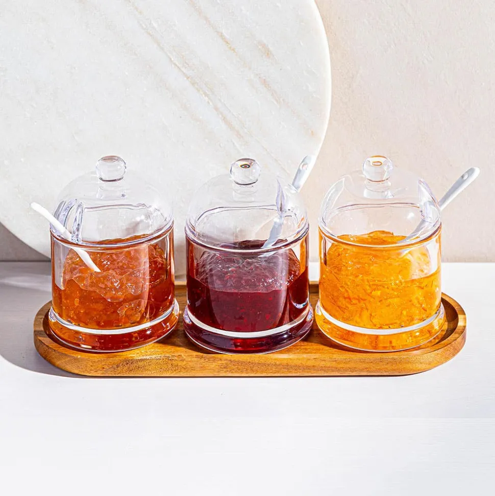 Keittiö Essentials Serving Jars with Spoons & Tray - Set of 7 (260mL)