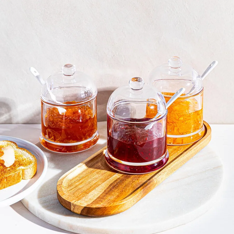 Keittiö Essentials Serving Jars with Spoons & Tray - Set of 7 (260mL)
