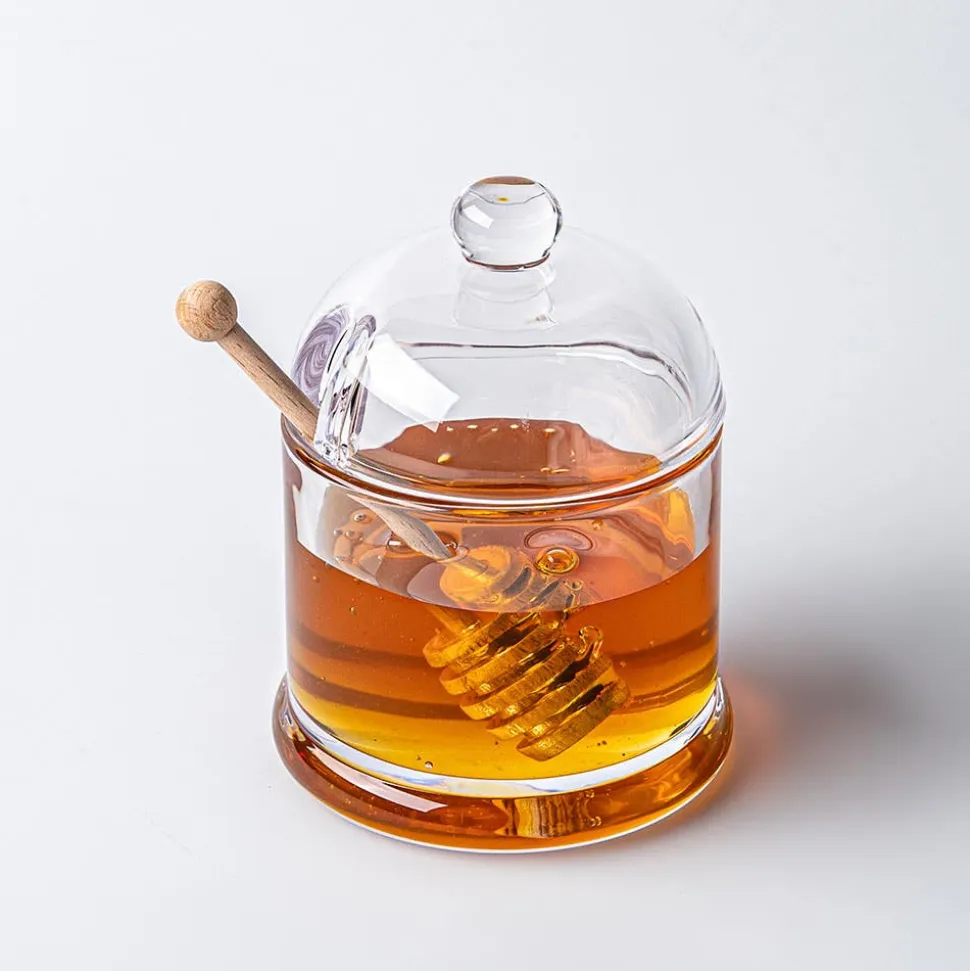 Keittiö Glass Honey Jar with Dipper (Clear)
