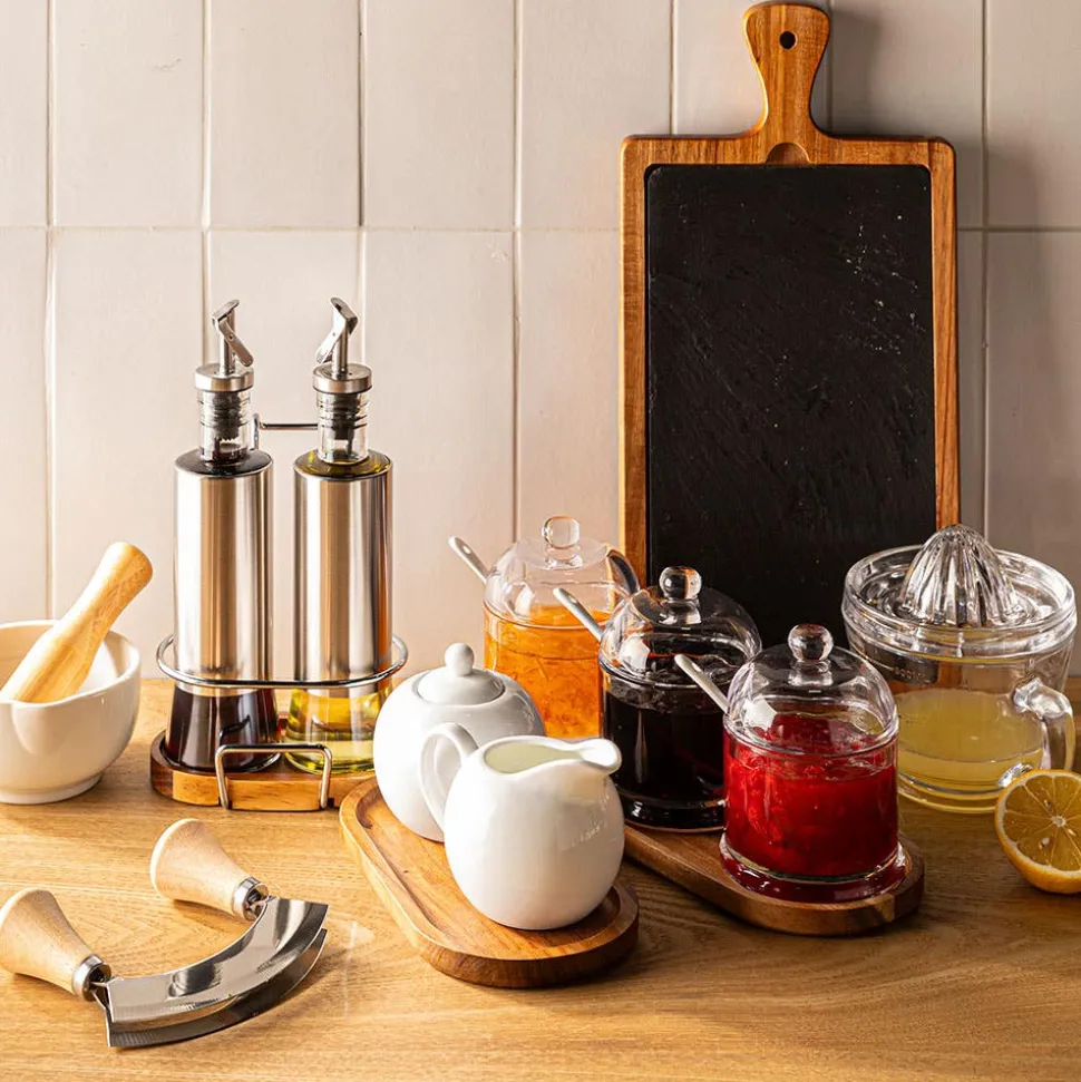 Keittiö Perfect Pour Glass Oil and Vinegar Bottle (St/St - Clear)