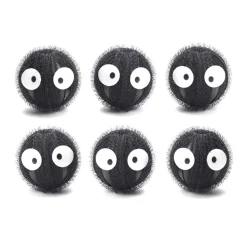 Kikkerland Buddies Laundry Lint Ball - Set of 6 (Black)