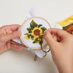 Kikkerland Cross Stitch 'Sunflower' Mini Embroidery Kit