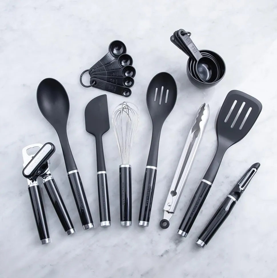 KitchenAid Classic Culinary Gadget and Tool - Set of 17 (Black)