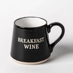 Koppers Big Bottom 'Breakfast Wine' Mug 16oz (Black/White)
