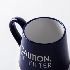 Koppers Big Bottom 'Caution No Filter' Mug (Navy/White) 16oz.