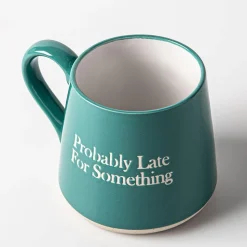 Koppers Big Bottom 'Late' Mug 16oz (Teal/White)