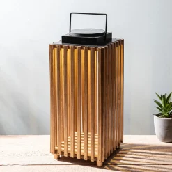 KSP Akari Solar LED Wood Lantern 20 x 20 x 42 cm