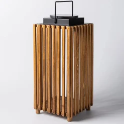 KSP Akari Solar LED Wood Lantern 20 x 20 x 42 cm