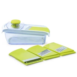 KSP All In 1 Mandoline Slicer and Grater - Set of 7 (White/Green)
