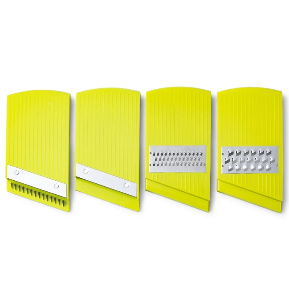 KSP All In 1 Mandoline Slicer and Grater - Set of 7 (White/Green)
