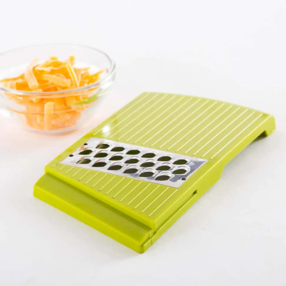 KSP All In 1 Mandoline Slicer and Grater - Set of 7 (White/Green)