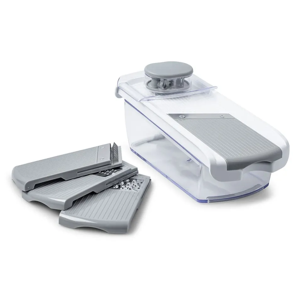 KSP All In 1 Mandoline Slicer and Grater - Set of 7 (White/Grey)