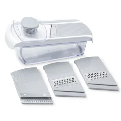 KSP All In 1 Mandoline Slicer and Grater - Set of 7 (White/Grey)