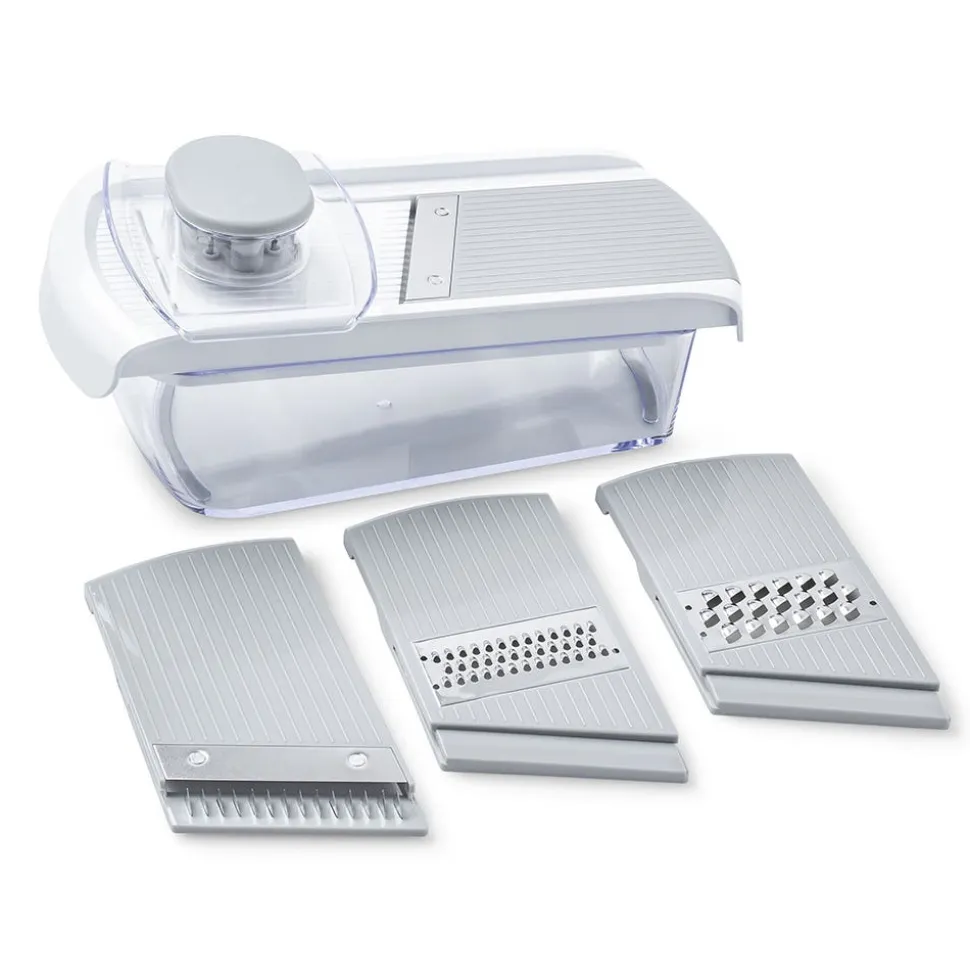 KSP All In 1 Mandoline Slicer and Grater - Set of 7 (White/Grey)