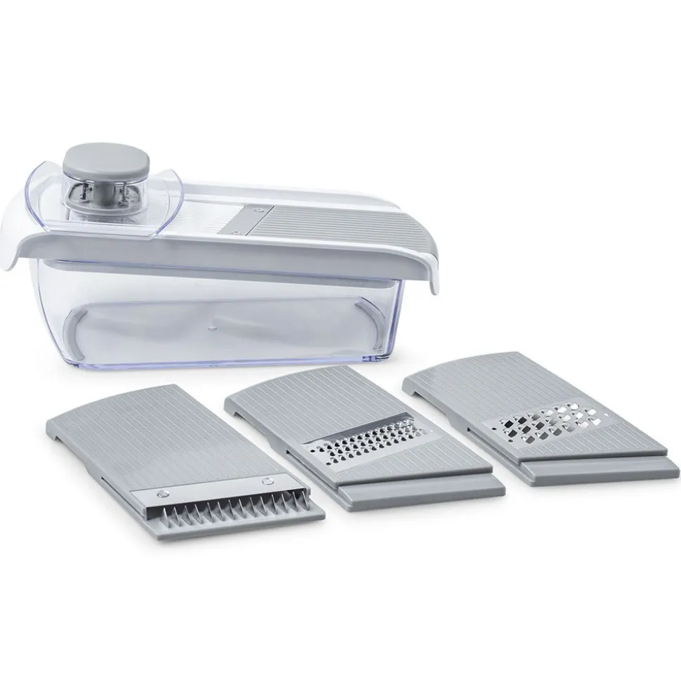 KSP All In 1 Mandoline Slicer and Grater - Set of 7 (White/Grey)