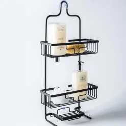 KSP Aquastor Rust-Free Aluminum Shower Caddy 3-Tier (Black)